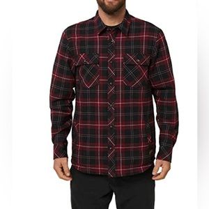 Male Youth Voyager Red/Black Plaid Thermal Lined Flannel Shirt/Jacket. Size M
